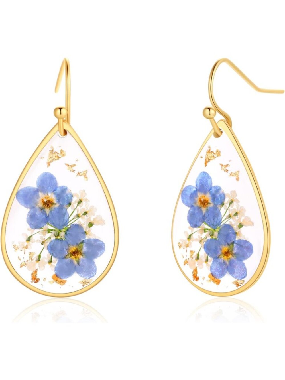 Pressed Wildflower Earrings | Handmade Drop Dangle Jewelry | Gift for Her